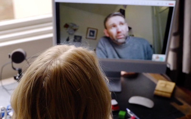 Two adults in conversation over a video call during an neurodiversity assessment